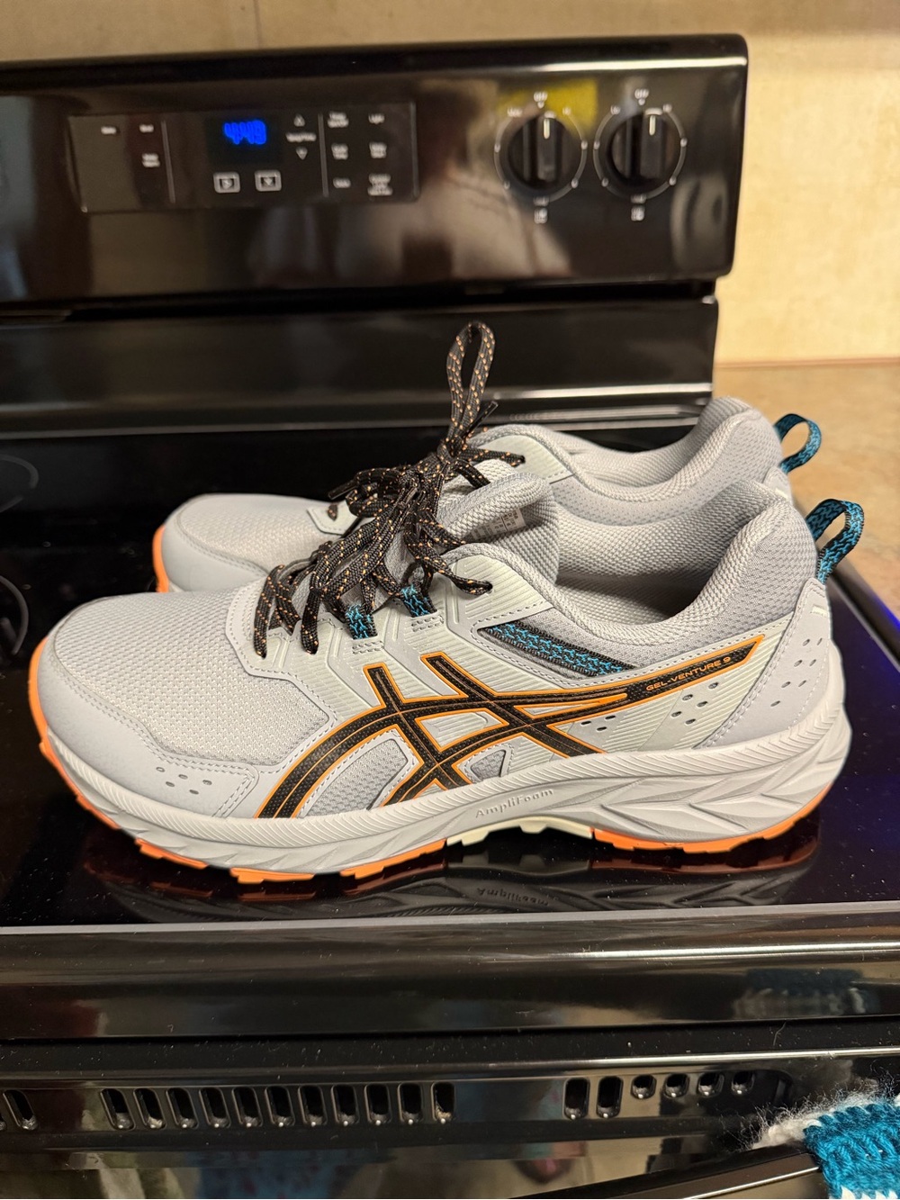 ASICS Light Gray and Orange Men's Running Shoes